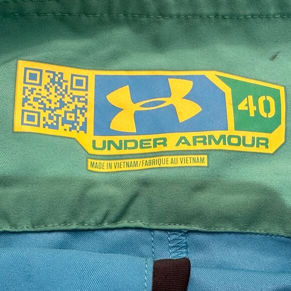 Under Armour Mens Size 40 Turquoise Polyester Unlined Swim Trunks - Picture 3 of 6